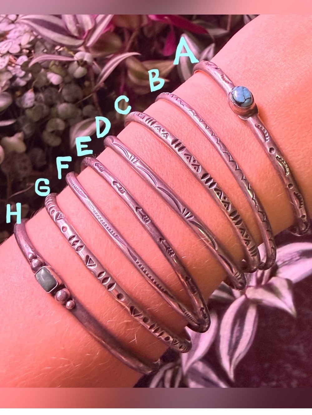 Bracelet “H” Sterling silver vintage cuff bracelet